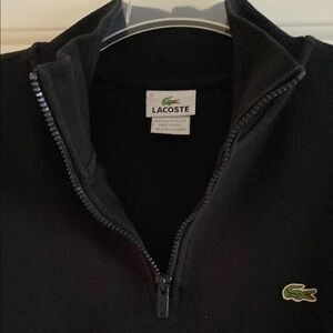 Lacoste Men's Zip-Up Black Sweater Size 5